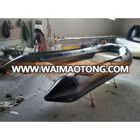 3.9m black fiberglass inflatable boat with CE for sale small luxury RIB boat