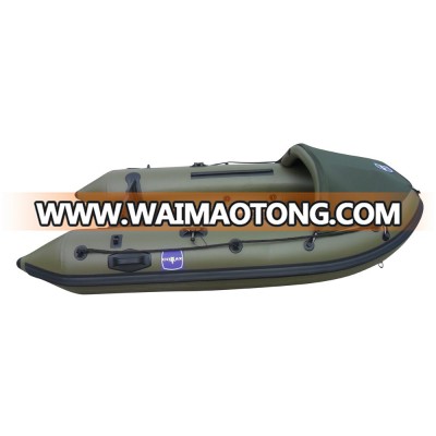 Green Color Aluminum Floor Hot Welted Inflatable PVC Material Carp Fishing Boat Factory Price